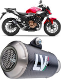 Auspuffendrohr Ohne Geräuschzulassung Lv-10 Carbon Fiber Endkappe Edelstahl - Leovince Kompatibel Mit Honda Cbr 500 R (2019-2023)