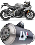 Auspuffendrohr Ohne Geräuschzulassung Lv-10 Carbon Fiber Endkappe Edelstahl - Leovince Kompatibel Mit Aprilia Rsv4 1100 (2021-2024)