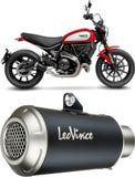 Auspuffendrohr Ohne Geräuschzulassung Lv-10 Edelstahl Schwarz Endkappe Edelstahl - Leovince Kompatibel Mit Ducati Scrambler 800 Night Shift (2021-2022)