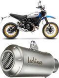 Auspuffendrohr Ohne Geräuschzulassung Lv-10 Edelstahl Endkappe Edelstahl - Leovince Kompatibel Mit Ducati Scrambler 800 Desert Sled (2021-2022)