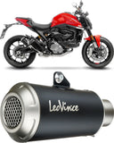 Auspuffendrohr Ohne Geräuschzulassung Lv-10 Edelstahl Schwarz Endkappe Edelstahl - Leovince Kompatibel Mit Ducati Monster 937 (2021-2024)