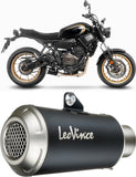 Komplette Auspuffanlage Ohne Katalysator Und Ohne Geräuschzulassung Lv-10 Edelstahl Schwarz Endkappe Edelstahl - Leovince Kompatibel Mit Yamaha Mt-07 (2021-2024)