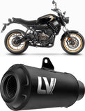 Komplette Auspuffanlage Ohne Katalysator Und Ohne Geräuschzulassung Lv-10 Edelstahl Full Schwarz Endkappe Edelstahl Schwarz - Leovince Kompatibel Mit Yamaha Mt-07 (2021-2024)