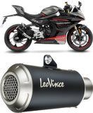 Auspuffendrohr Ohne Geräuschzulassung Lv-10 Edelstahl Schwarz Endkappe Edelstahl - Leovince Kompatibel Mit Cfmoto 450 Ss - Sr (2023-2024)
