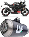 Auspuffendrohr Ohne Geräuschzulassung Lv-10 Carbon Fiber Endkappe Edelstahl - Leovince Kompatibel Mit Cfmoto 450 Ss - Sr (2023-2024)