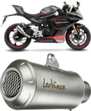 Auspuffendrohr Ohne Geräuschzulassung Lv-10 Edelstahl Endkappe Edelstahl - Leovince Kompatibel Mit Cfmoto 450 Ss - Sr (2023-2024)