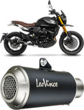 Auspuffendrohr Ohne Geräuschzulassung Lv-10 Edelstahl Schwarz Endkappe Edelstahl - Leovince Kompatibel Mit Moto Morini Seiemmezzo Scr - Str - A2 (2023-2024)