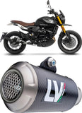 Auspuffendrohr Ohne Geräuschzulassung Lv-10 Carbon Fiber Endkappe Edelstahl - Leovince Kompatibel Mit Moto Morini Seiemmezzo Scr - Str - A2 (2023-2024)
