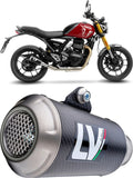 Auspuffendrohr Ohne Geräuschzulassung Lv-10 Carbon Fiber Endkappe Edelstahl - Leovince Kompatibel Mit Triumph Speed 400 (2024-2026)