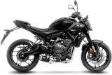 Komplette Auspuffanlage Ohne Katalysator Und Ohne Geräuschzulassung Lv-10 Edelstahl Schwarz Endkappe Edelstahl - Leovince Kompatibel Mit Yamaha Mt-07 (2025-2026)