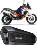 Auspuffendrohr Ohne Geräuschzulassung Lv-12 R Edelstahl Schwarz Endkappe Carbon Fiber - Leovince Kompatibel Mit Ktm 1290 Super Adventure R - S (2021-2024)