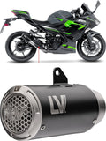 Auspuffendrohr Ohne Geräuschzulassung Lv Corsa S Edelstahl Schwarz Endkappe Edelstahl - Leovince Kompatibel Mit Kawasaki Ninja 400 (2022-2023)