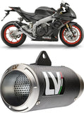 Auspuffendrohr Ohne Geräuschzulassung Lv One Evo Edelstahl Endkappe Carbon Fiber - Leovince Kompatibel Mit Bmw F 800 Gs - Adventure (2008-2016)
