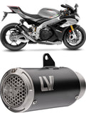 Exhaust Tip Without Sound Certification Lv Corsa S Steel Black Stainless Steel End Cap - Leovince Compatible With Aprilia Tuono V4 1100 Factory (2021-2024)