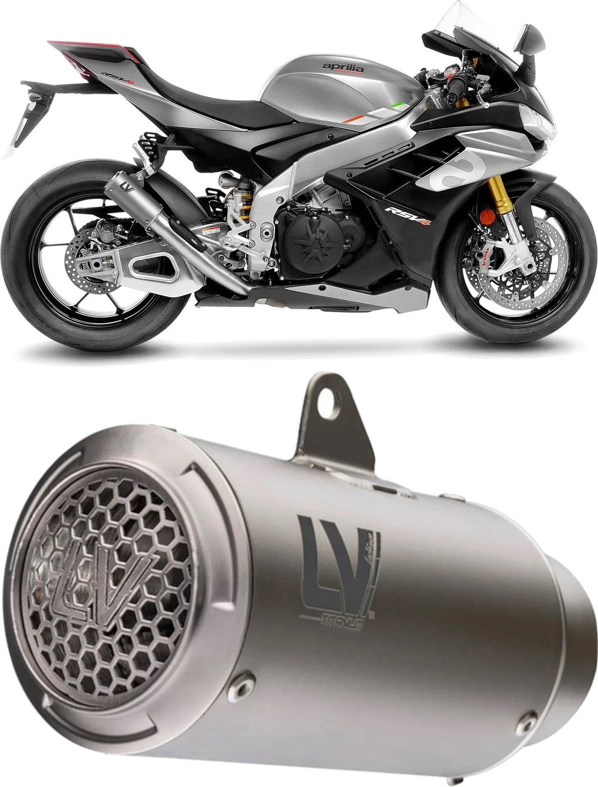 Auspuffendrohr Ohne Geräuschzulassung Lv Corsa S Titan Endkappe Edelstahl - Leovince Kompatibel Mit Aprilia Tuono V4 1100 Factory (2021-2024)