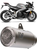 Exhaust Tip Without Sound Certification Lv Corsa S Titanium Stainless Steel End Cap - Leovince Compatible With Aprilia Tuono V4 1100 Factory (2019-2020)