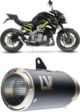 Auspuffendrohr Ohne Geräuschzulassung Lv Corsa Edelstahl Schwarz Endkappe Edelstahl - Leovince Kompatibel Mit Kawasaki Z 900 (2017-2019)