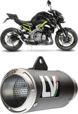 Auspuffendrohr Ohne Geräuschzulassung Lv Corsa Carbon Fiber Endkappe Edelstahl - Leovince Kompatibel Mit Kawasaki Z 900 A2 (2018-2024)