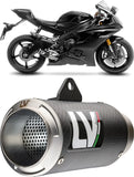 Auspuffendrohr Ohne Geräuschzulassung Lv Corsa Carbon Fiber Endkappe Edelstahl - Leovince Kompatibel Mit Yamaha Yzf-R6 (2006-2021)