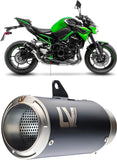 Exhaust Tip Without Sound Certification Lv Corsa Steel Black Stainless Steel End Cap - Leovince Compatible With Kawasaki Z 900 (2020-2024)
