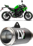 Auspuffendrohr Ohne Geräuschzulassung Lv Corsa Carbon Fiber Endkappe Edelstahl - Leovince Kompatibel Mit Kawasaki Z 900 (2020-2024)