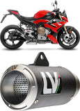 Auspuffendrohr Ohne Geräuschzulassung Lv Corsa Carbon Fiber Endkappe Edelstahl - Leovince Kompatibel Mit Bmw M 1000 R (2021-2024)