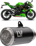 Auspuffendrohr Ohne Geräuschzulassung Lv Corsa S Edelstahl Schwarz Endkappe Edelstahl - Leovince Kompatibel Mit Kawasaki Zx 4Rr Ninja (2024-2026)