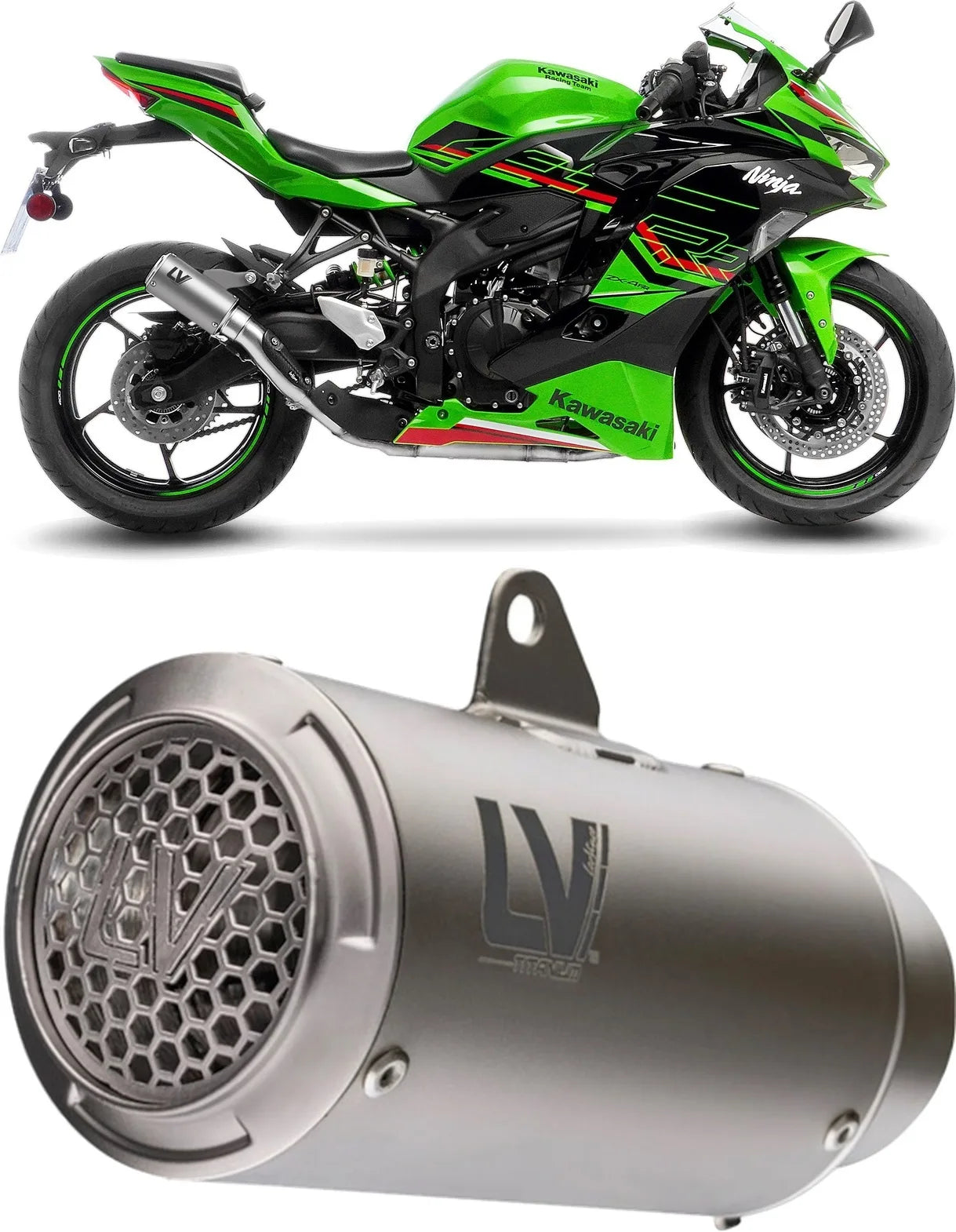 Auspuffendrohr Ohne Geräuschzulassung Lv Corsa S Titan Endkappe Edelstahl - Leovince Kompatibel Mit Kawasaki Zx 4R (2024-2026)