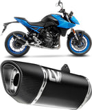 Complete Exhaust System Without Catalytic Converter And Without Sound Certification Lv-14 R Steel Black Carbon Fiber End Cap - Leovince Compatible With Suzuki Gsx 8S (2023-2024)