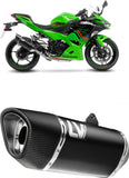 Exhaust Tip Without Sound Certification Gp Corsa Carbon Fiber - Leovince Compatible With Kawasaki Z 300 Abs (2015-2016)
