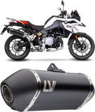 Exhaust Tip Without Sound Certification Lv-14 Steel Black Carbon Fiber End Cap - Leovince Compatible With Bmw F 850 Gs - Adventure (2018-2024)