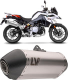 Exhaust Tip Without Sound Certification Lv-14 Stainless Steel Carbon Fiber End Cap - Leovince Compatible With Bmw F 900 Gs - Adventure (2024-2026)