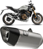 Komplette Auspuffanlage Ohne Katalysator Und Ohne Geräuschzulassung Lv-14 R Titan Endkappe Carbon Fiber - Leovince Kompatibel Mit Honda Cb 650 R Neo Sports Café (2019-2026)
