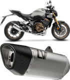 Komplette Auspuffanlage Ohne Katalysator Und Ohne Geräuschzulassung Lv-14 R Edelstahl Endkappe Carbon Fiber - Leovince Kompatibel Mit Honda Cb 650 R Neo Sports Café (2019-2026)