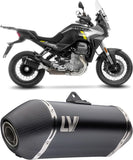 Auspuffendrohr Ohne Geräuschzulassung Lv-14 Edelstahl Schwarz Endkappe Carbon Fiber - Leovince Kompatibel Mit Moto Guzzi Stelvio (2024-2026)