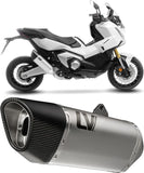 Auspuffendrohr Ohne Geräuschzulassung Lv-14 R Edelstahl Endkappe Carbon Fiber - Leovince Kompatibel Mit Honda Forza 750 (2021-2024)