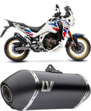 Auspuffendrohr Ohne Geräuschzulassung Lv-14 Edelstahl Schwarz Endkappe Carbon Fiber - Leovince Kompatibel Mit Honda Crf 1100 L Africa Twin Adventure Sports (2024-2026)