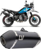 Auspuffendrohr Ohne Geräuschzulassung Lv-14 Edelstahl Schwarz Endkappe Carbon Fiber - Leovince Kompatibel Mit Ktm 790 Adventure - R (2019-2020)