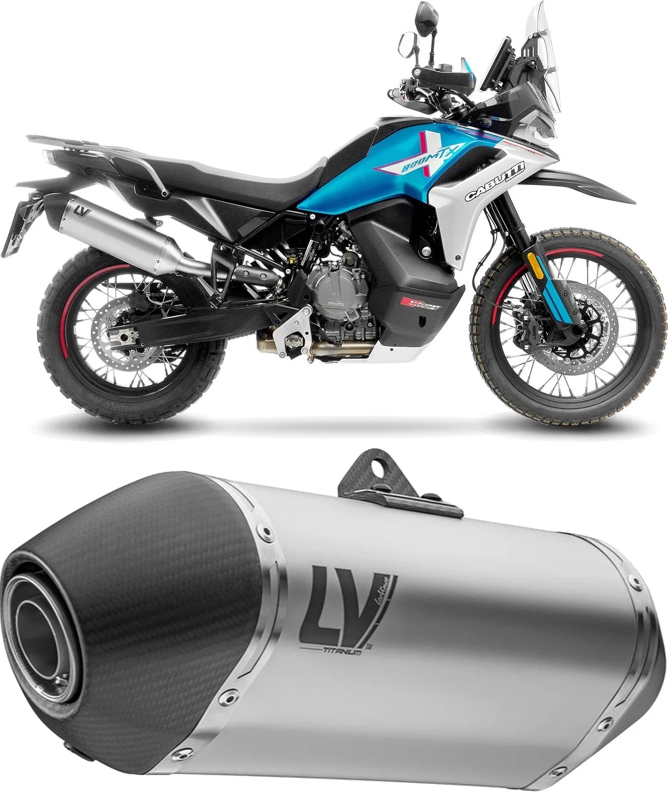Auspuffendrohr Ohne Geräuschzulassung Lv-14 Titan Endkappe Carbon Fiber - Leovince Kompatibel Mit Cfmoto 800 Mt-X (2025-2026)
