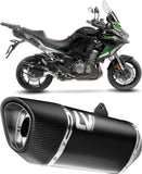 Auspuffendrohr Ohne Geräuschzulassung Lv-14 R Edelstahl Schwarz Endkappe Carbon Fiber - Leovince Kompatibel Mit Kawasaki Versys 1000 (2019-2024)