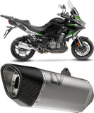 Auspuffendrohr Ohne Geräuschzulassung Lv-14 R Titan Endkappe Carbon Fiber - Leovince Kompatibel Mit Kawasaki Versys 1000 (2019-2024)
