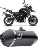 Auspuffendrohr Ohne Geräuschzulassung Lv-14 Edelstahl Schwarz Endkappe Carbon Fiber - Leovince Kompatibel Mit Benelli Trk 702 - X (2023-2024)
