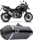 Exhaust Tip Without Sound Certification Lv-14 Steel Black Carbon Fiber End Cap - Leovince Compatible With Triumph Tiger 1200 Gt (2022-2024)
