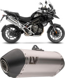 Exhaust Tip Without Sound Certification Lv-14 Stainless Steel Carbon Fiber End Cap - Leovince Compatible With Triumph Tiger 1200 Gt Rally (2025-2026)