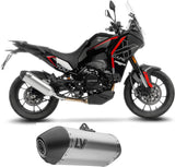 Auspuffendrohr Ohne Geräuschzulassung Lv-14 Titan Endkappe Carbon Fiber - Leovince Kompatibel Mit Moto Morini X-Cape 700 (2025-2026)