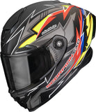 Integralhelm Für Motorrad Scorpion Exo Exo-Race Air Ultra Tct / Carbon Mattschwarz Rot Gelb Move On Grösse S
