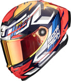 Integralhelm Für Motorrad Scorpion Exo Exo-Race Air Ultra Tct / Carbon Blau Gelb Rot Kobra Grösse Xl