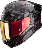 Integralhelm Für Motorrad Scorpion Exo Exo-530 Air Polycarbonate Schwarz Metallic Rot Fond Grösse Xs