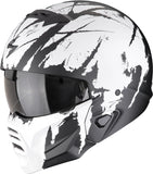 Integralhelm Für Motorrad Scorpion Exo Exo-Combat Ii Polycarbonate Mattschwarz Weiß Marauder Grösse Xs