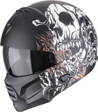 Integralhelm Für Motorrad Scorpion Exo Exo-Combat Ii Polycarbonate Mattschwarz Weiß Gold Genesis Grösse M